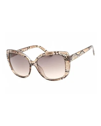 Ochelari de soare, butterfly cu rama cu animal print, Maro/Bej