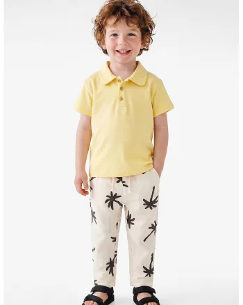 Tricou polo din bumbac, Galben deschis