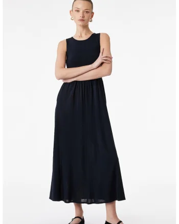 Rochie midi evazata, Bleumarin