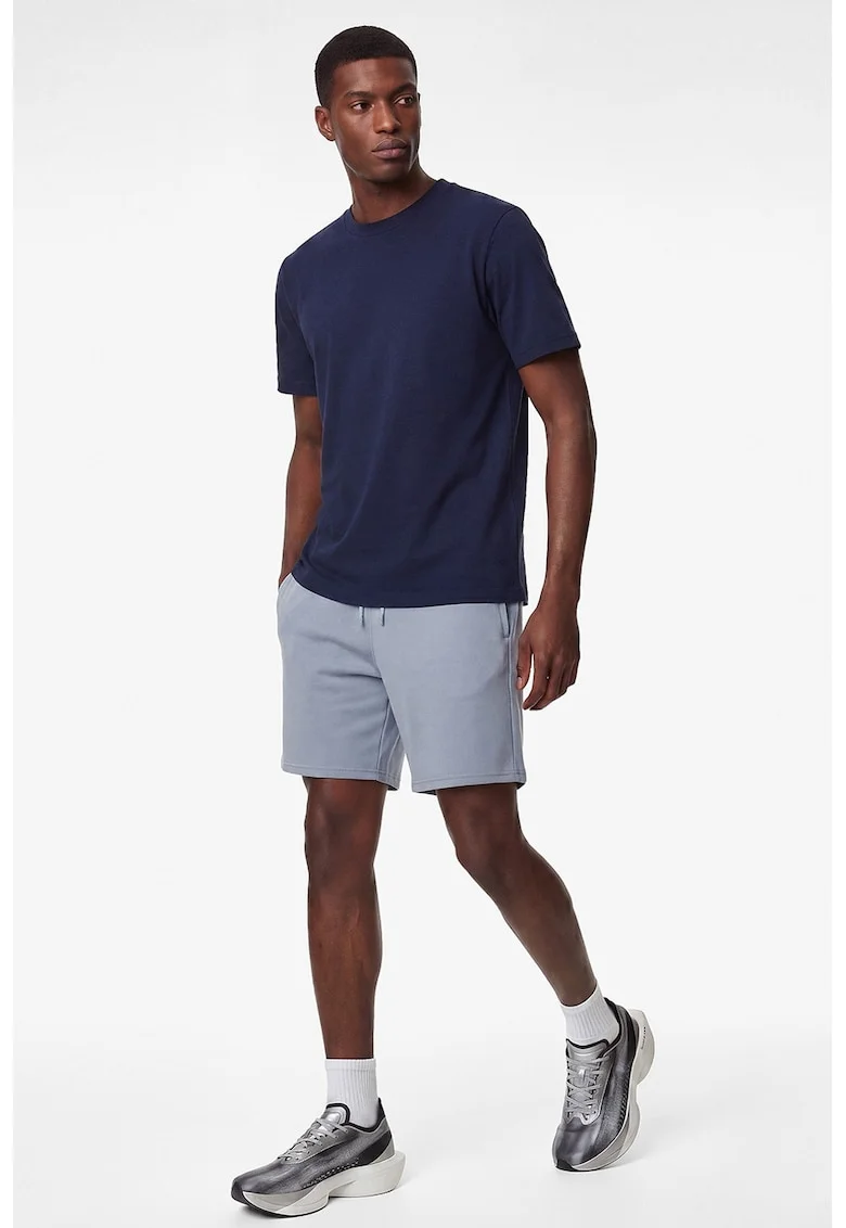 Pantaloni regular fit scurti, Albastru stins