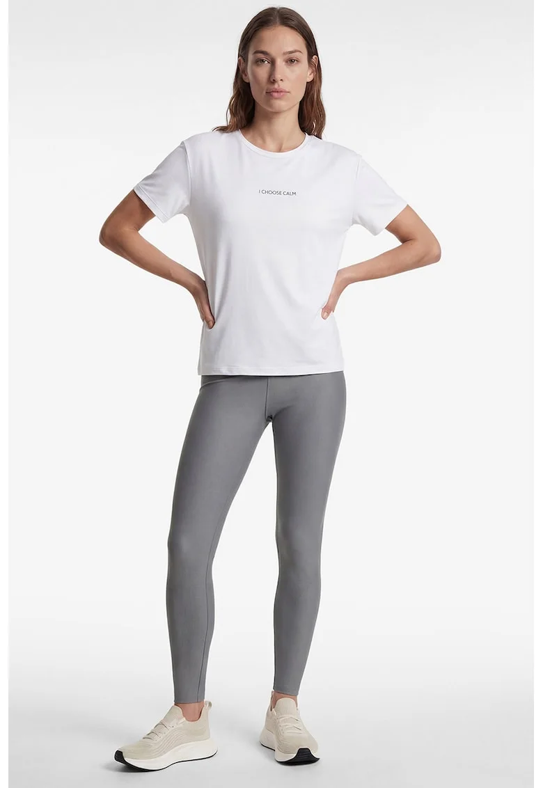 Tricou regular fit cu imprimeu text, Alb