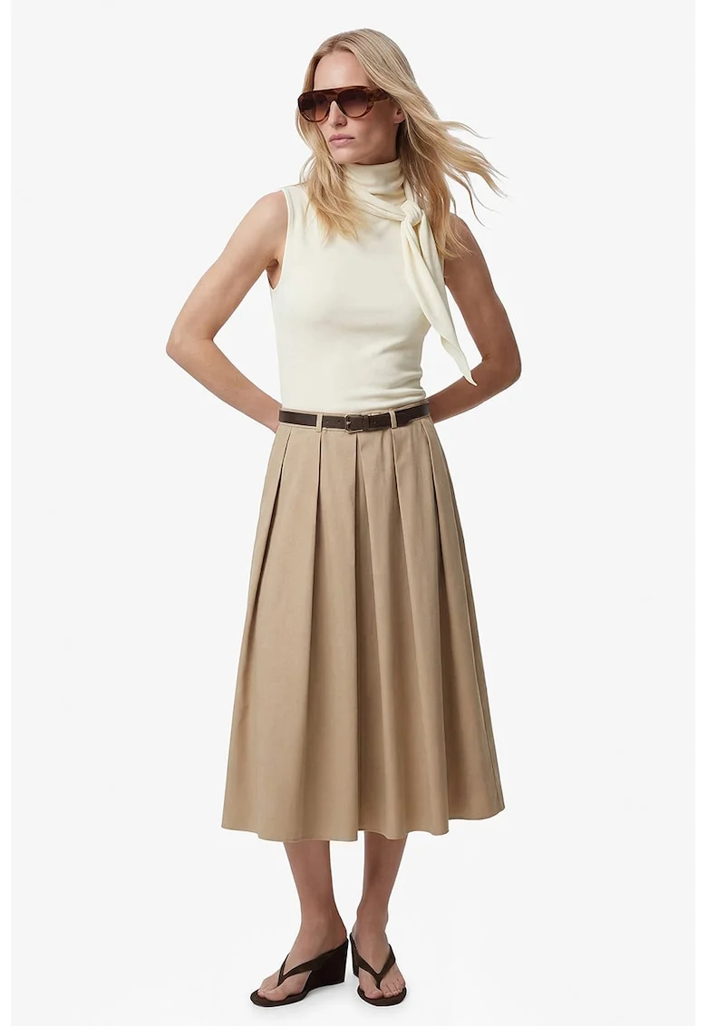 Bluza uni slim fit, Alb fildes