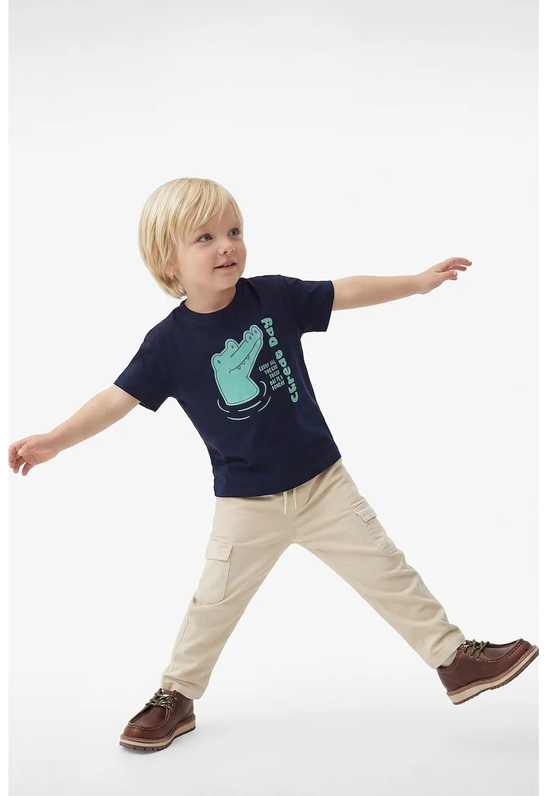 Tricou de bumbac cu imprimeu, Turcoaz/Albastru ultramarin