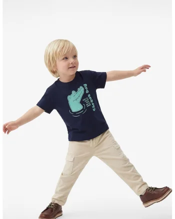 Tricou de bumbac cu imprimeu, Turcoaz/Albastru ultramarin