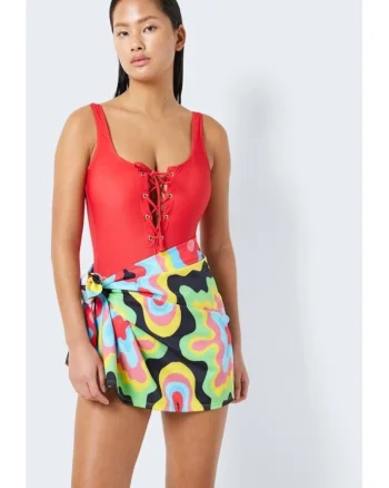 Costum de baie cu esarfa cu model Tan,
