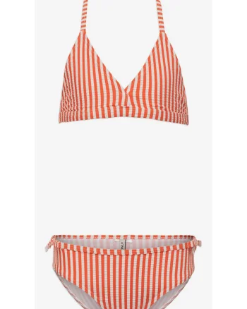 Costum de baie din doua piese cu dungi