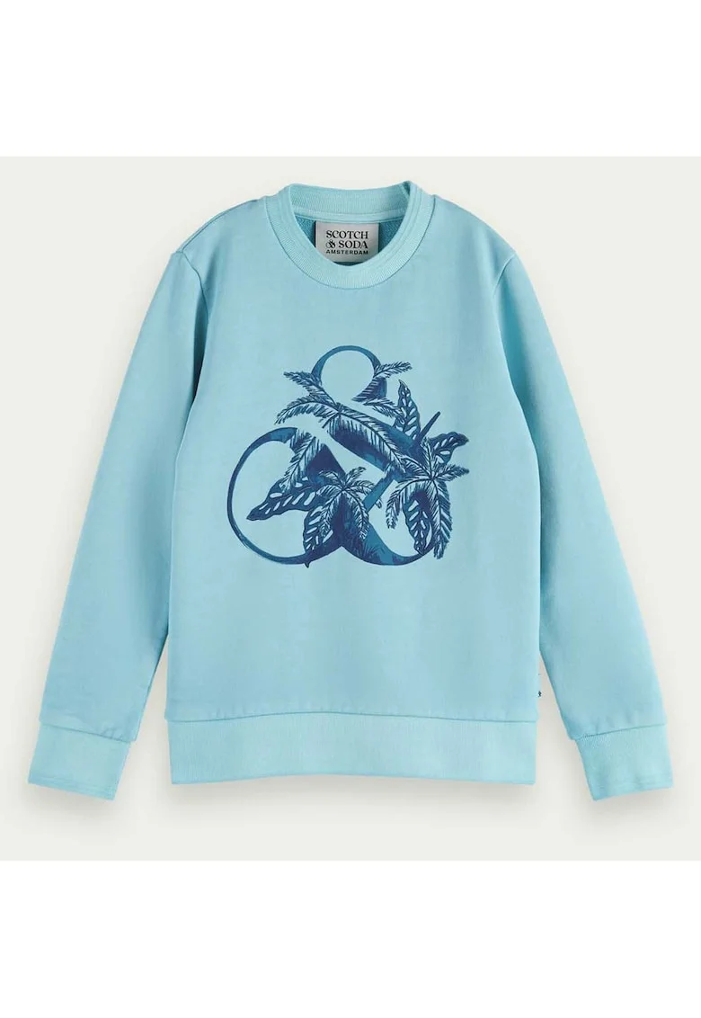 Bluza sport din bumbac organic cu imprimeu grafic,