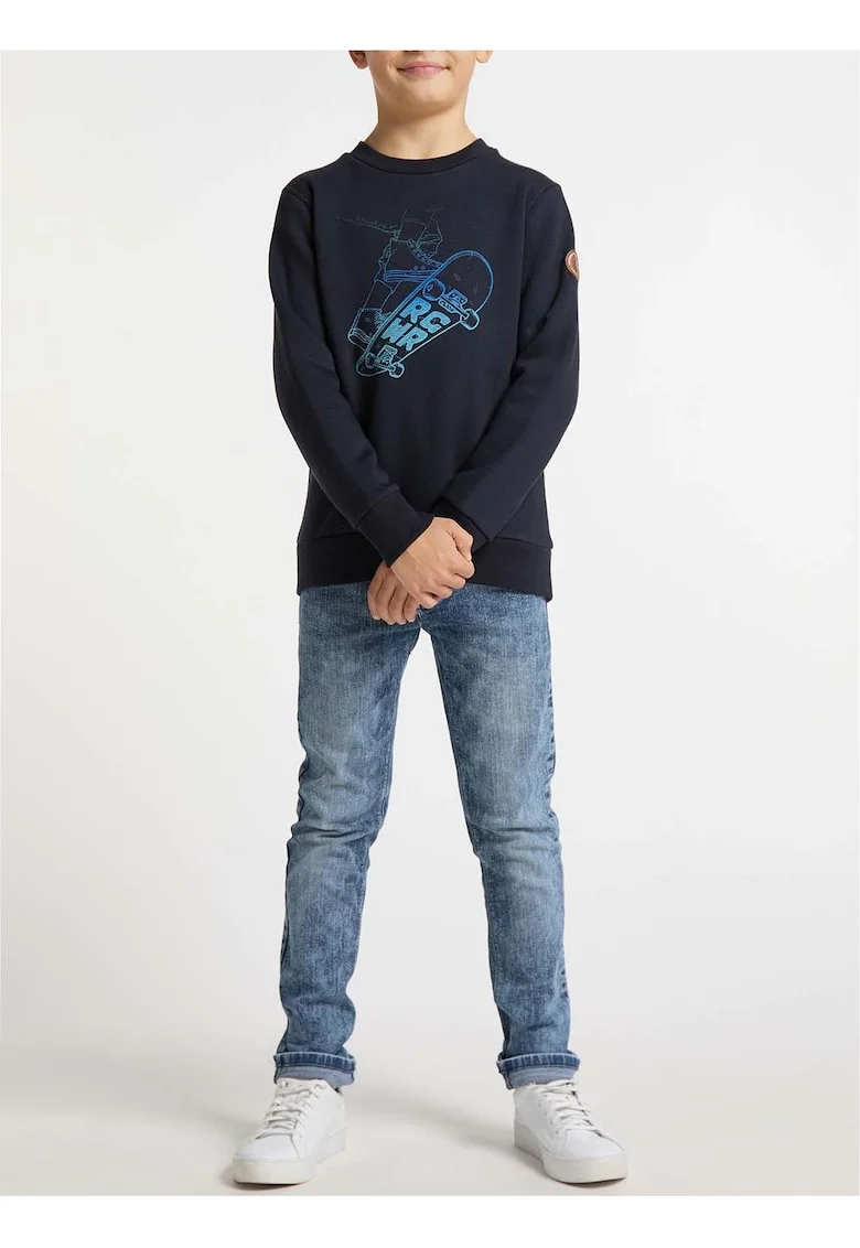 Bluza sport cu imprimeu grafic in degrade,