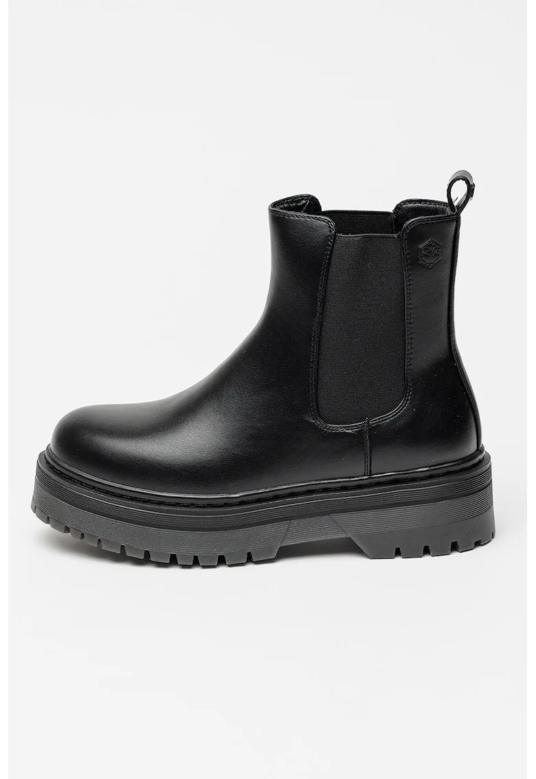 Ghete Chelsea cu platforma, Negru