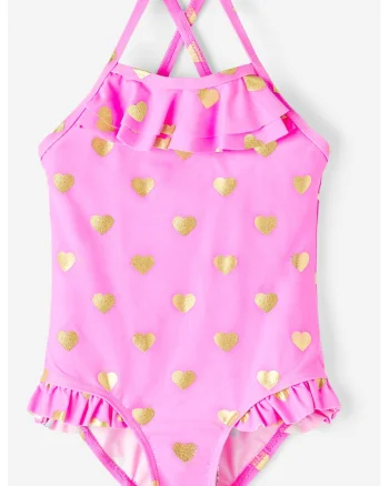 Costum de baie cu imprimeu inimioare,
