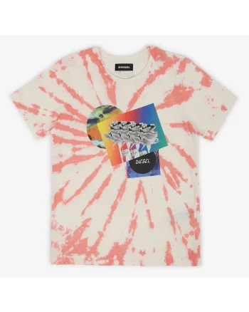 Tricou din bumbac cu imprimeu tie-dye