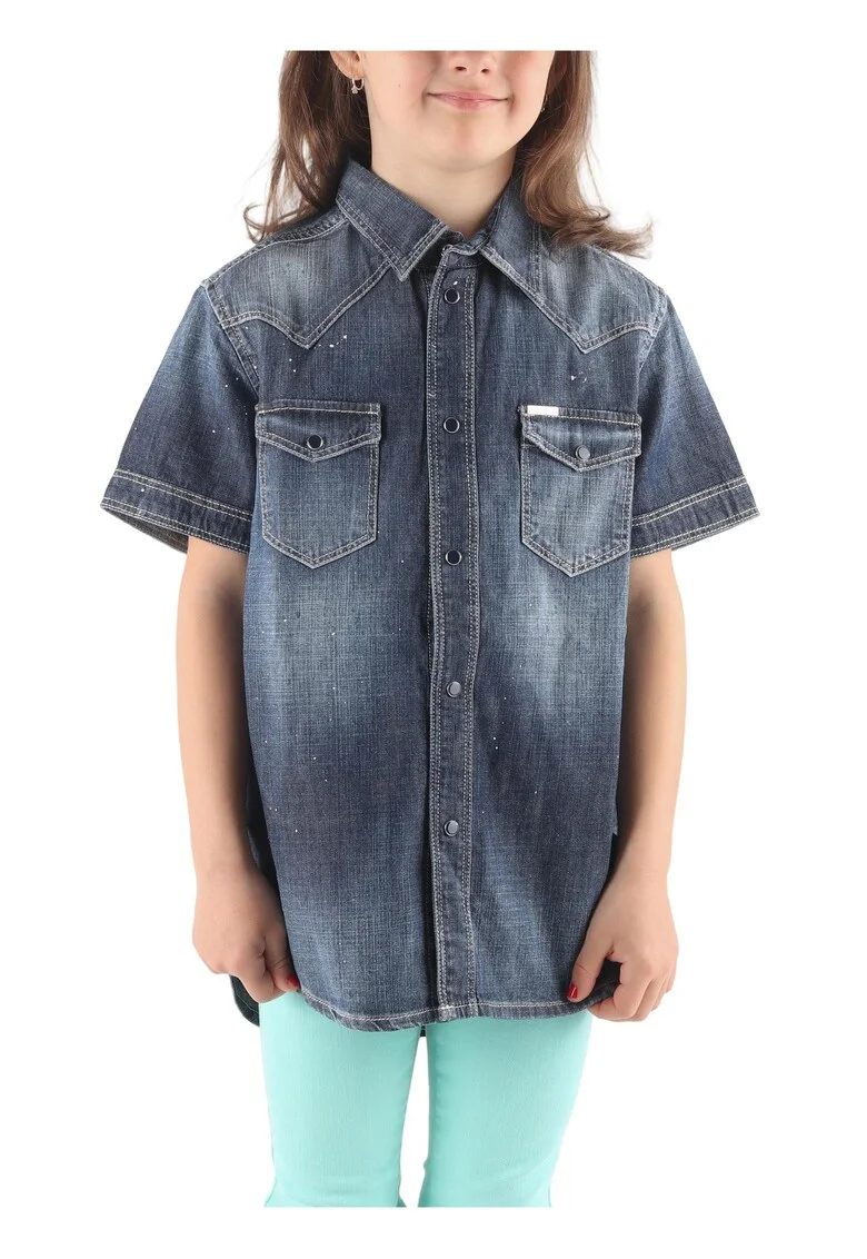 Camasa din denim cu maneca scurta