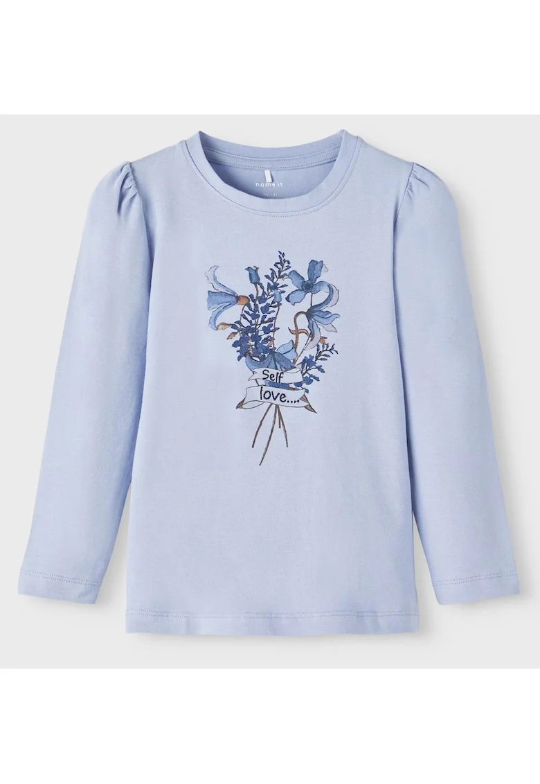 Bluza cu maneca lunga din bumbac organic si cu imprimeu grafic
