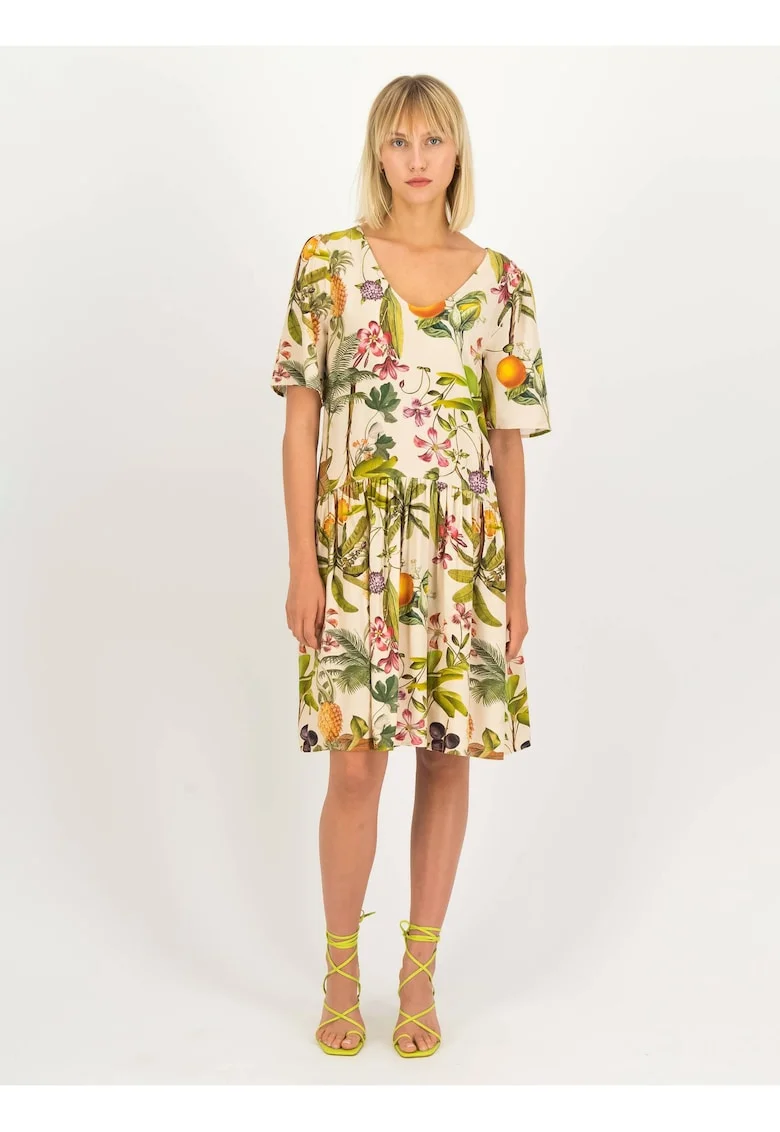 Rochie midi cu model floral