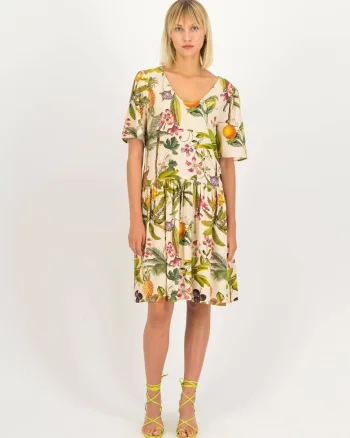 Rochie midi cu model floral