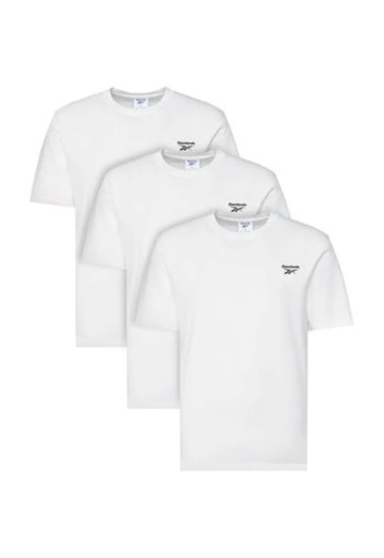 Set de 3 tricouri barbati,  Alb, 100% bumbac