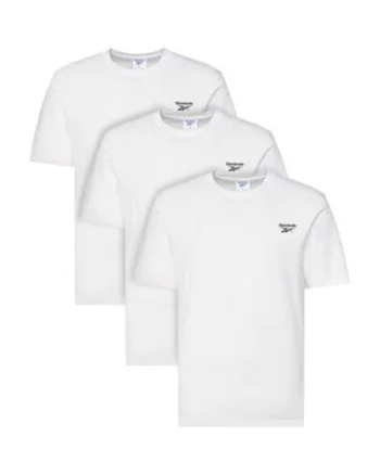Set de 3 tricouri barbati,  Alb, 100% bumbac