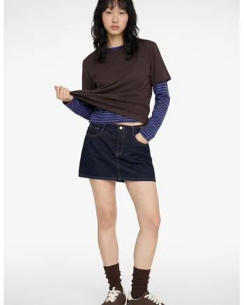 Fusta mini din denim, Albastru ultramarin