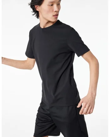 Tricou uni cu decolteu la baza gatului, Negru