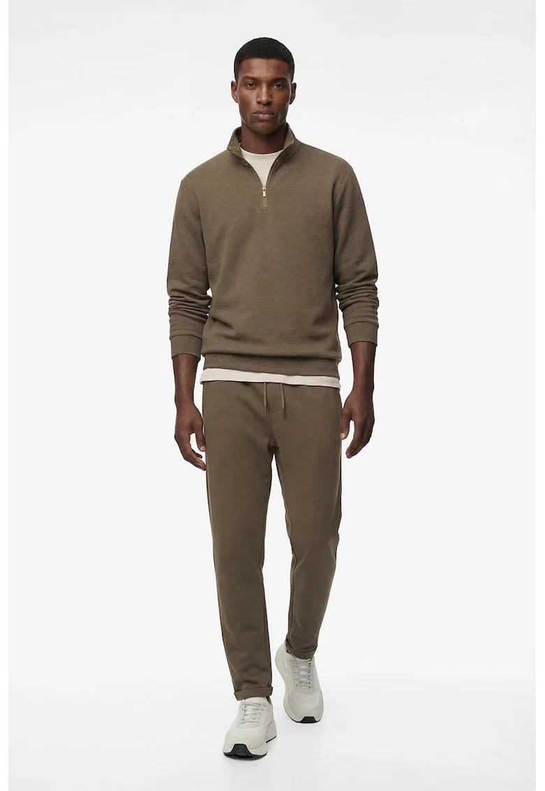 Pantaloni de trening din amestec de bumbac cu snur, Bej