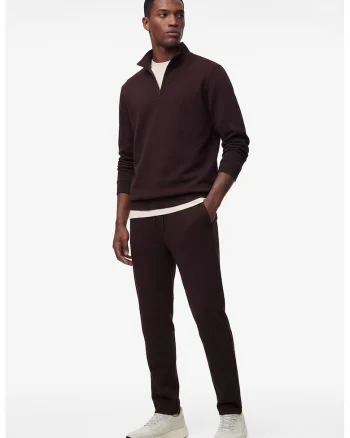 Pantaloni de trening din amestec de bumbac cu snur, Visiniu inchis