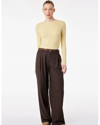 Bluza uni slim fit, Galben deschis