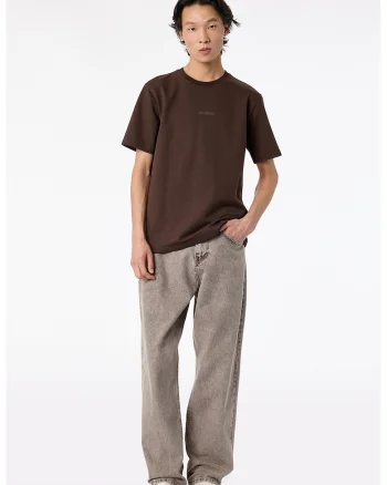 Tricou lejer cu decolteu la baza gatului, Maro pamantiu