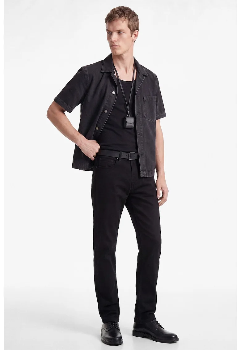 Blugi skinny cu talie medie, Negru