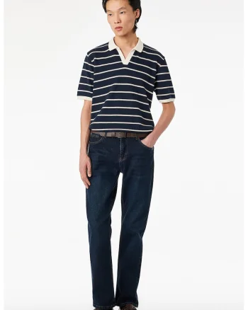 Tricou polo din bumbac, Alb fildes/Negru