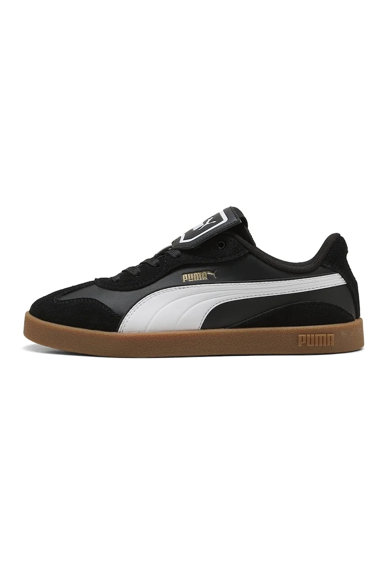 Pantofi sport Club Azura de piele ecologica cu garnituri de piele intoarsa, Negru/Alb optic/Gri inchis
