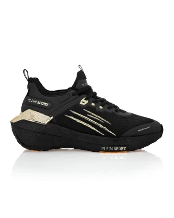 Pantofi sport wedge foarte usori Stealth Runner, Alb fildes/Negru