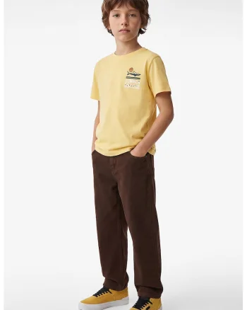 Tricou din bumbac cu decolteu la baza gatului, Portocaliu deschis