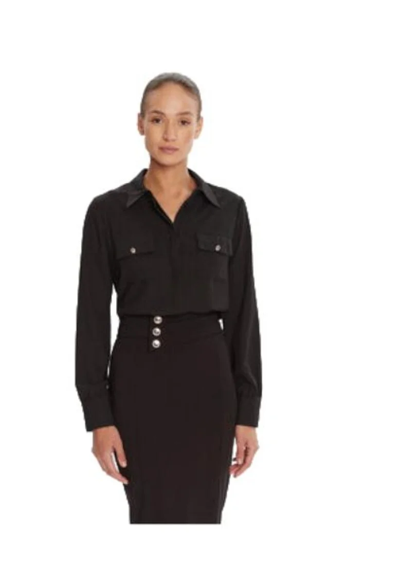 Camasa dama,  poliester, negru,
