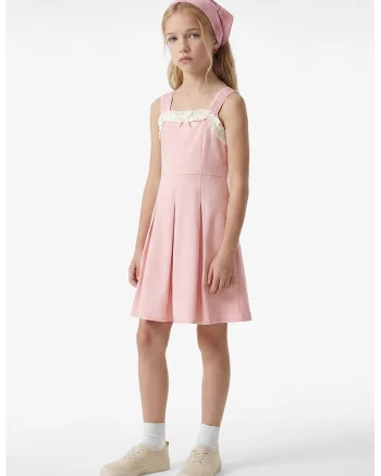 Rochie mini cu pliuri, Roz pastel