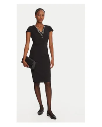 Rochie de cocktail,  neagra, poliester-elastan