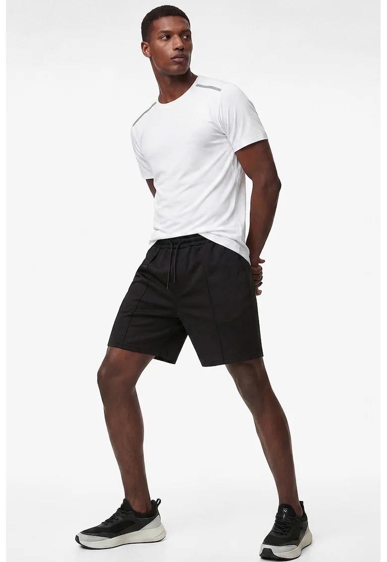 Pantaloni scurti relaxed fit, Negru