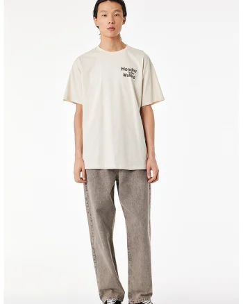 Tricou lejer cu imprimeu text, Bej deschis
