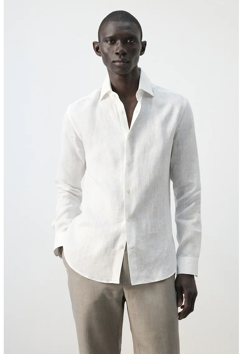 Camasa slim fit de in, Alb