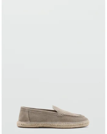 Pantofi din piele cu aplicatii de iuta, Bej