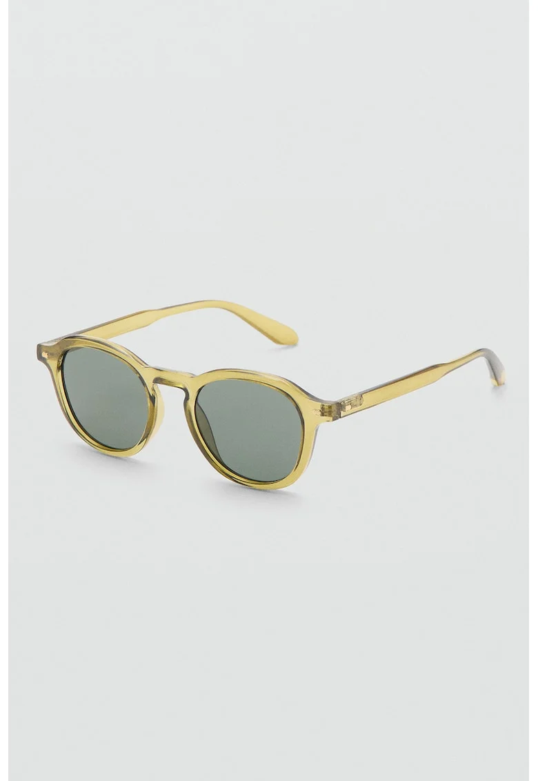 Ochelari de soare cu rama semi-transparenta, Galben pastel