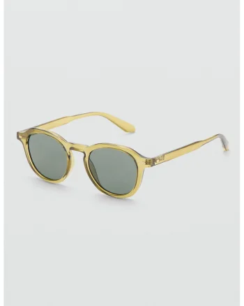 Ochelari de soare cu rama semi-transparenta, Galben pastel