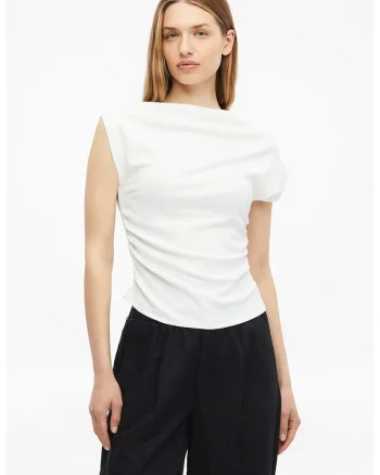 Tricou uni slim fit, Alb