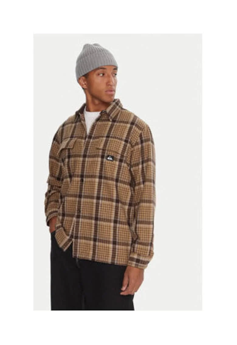 Camasa pentru barbati,  lana/poliester/acril/nylon, maro,