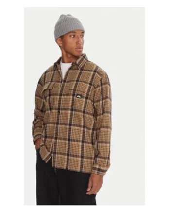Camasa pentru barbati,  lana/poliester/acril/nylon, maro,