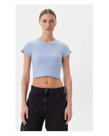 Tricou dama,  Bumbac/Elastan, Albastru,