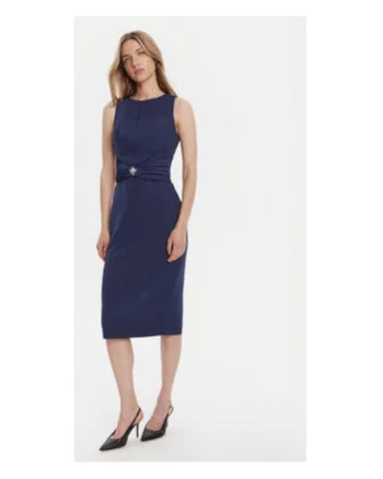 Rochie de cocktail,  bleumarin, poliester si elastan,