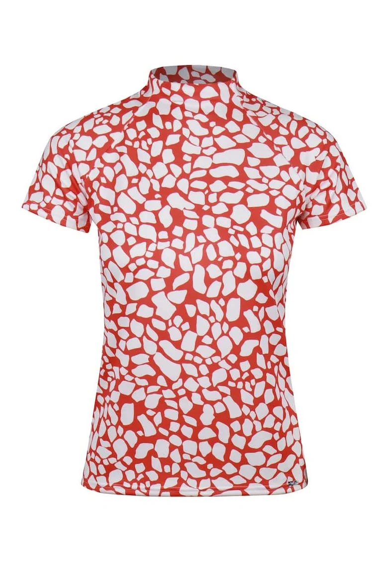 Tricou cu guler mediu si model abstract