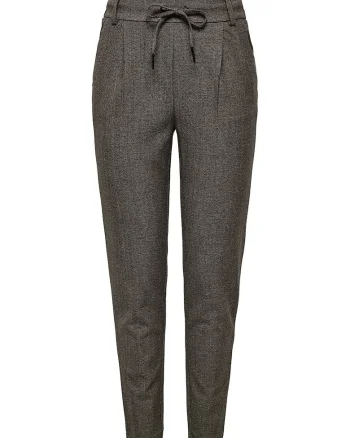 Pantaloni dama,  gri, 63% poliester reciclat, 33% viscoza, 4% elastan,