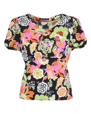 Bluza cu maneca scurta si imprimeu floral