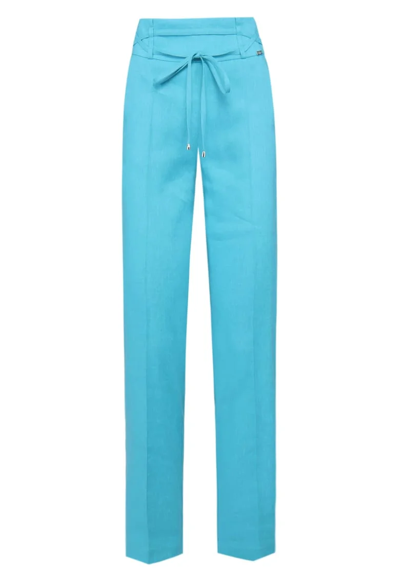 Pantaloni din amestec de in, Albastru deschis